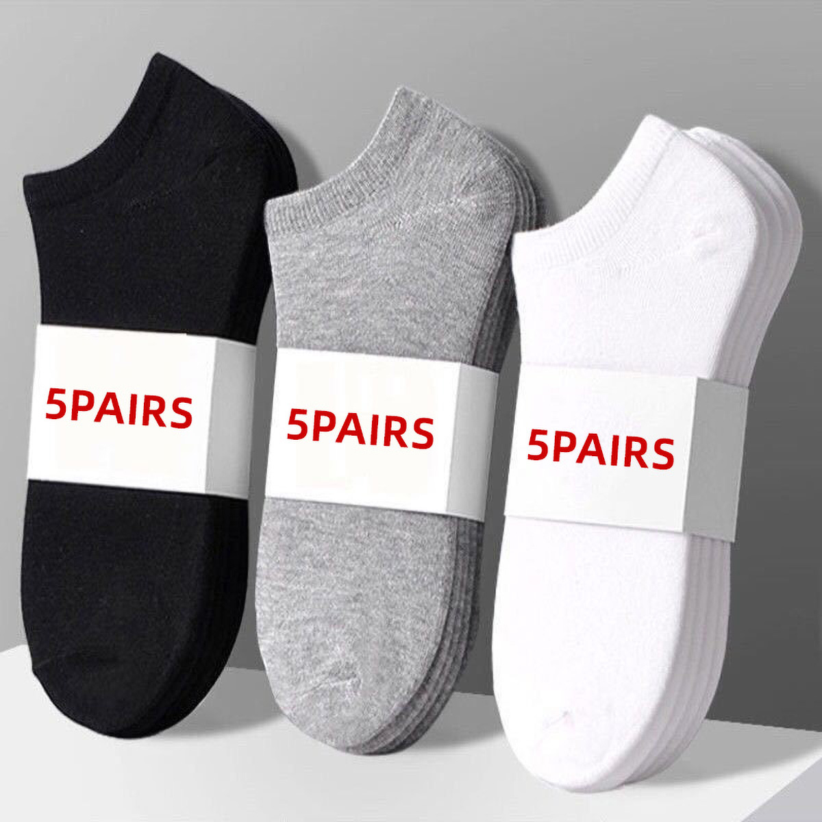 No Show Sock Women - 5 paar unisex casual effen kleur