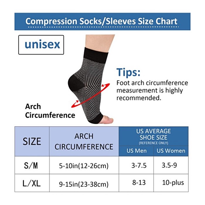 1 paar Neuropathie sokken, enk - Ankle Brace Sock recensie en prijs